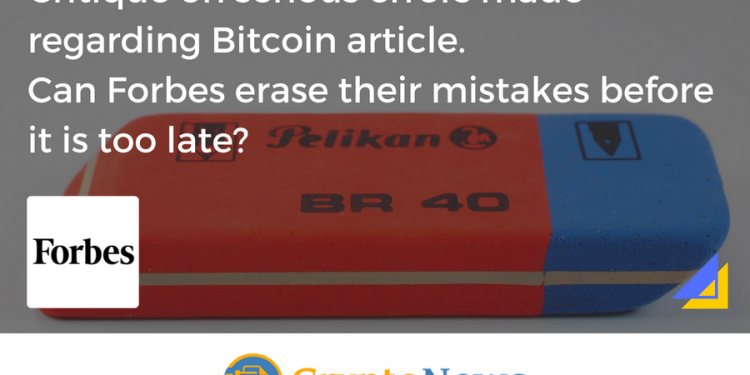 Forbes Contributor Bets That Bitcoin Can Replace Credit Cards