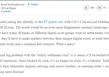 XRP is Best Positioned, Brad’s Diehard Claim on XRP Over JPM Coin