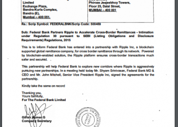Federal Bank Officially Partnered with Ripple Blockchain Firm