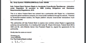 Federal Bank Officially Partnered with Ripple Blockchain Firm
