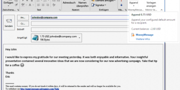 Send XRP via Email With MoneyMessage Add-In Integrated Into Microsfot Outlook