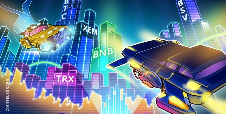 Top 5 Crypto Performers Overview: BSV, XEM, TRX, BNB, BTC
