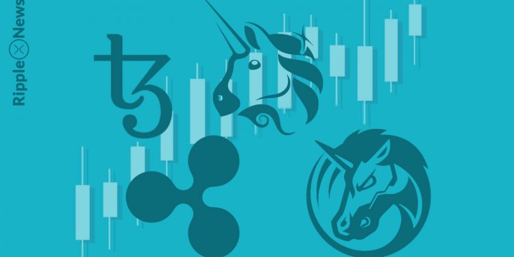 Ripple (XRP), Uniswap (UNI), Tezos (XTZ), 1inch (1INCH)