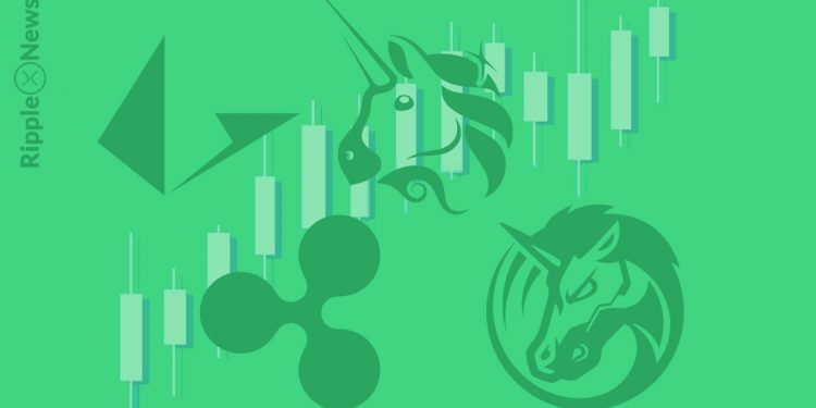Ripple (XRP), Loopring (LRC), Uniswap (UNI), 1inch (1INCH)