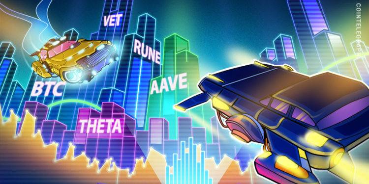 top 5 cryptocurrencies to watch this week: btc, vet, theta, rune, aave
